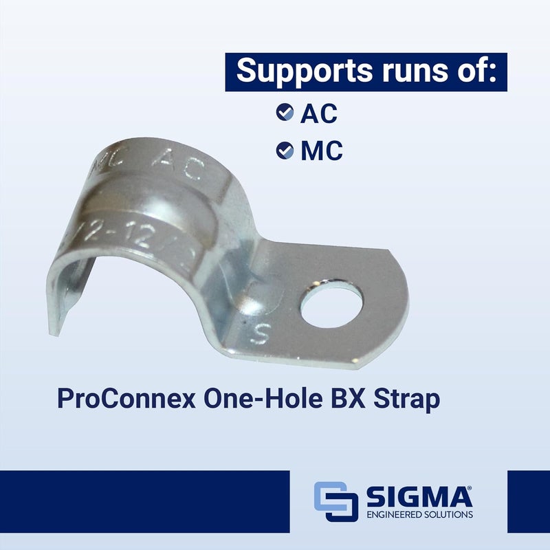 Sigma Engineered Solutions Sigma Electric ProConnex 55919M One-Hole BX Strap 3/8-Inch, 100-Pack - Image 3